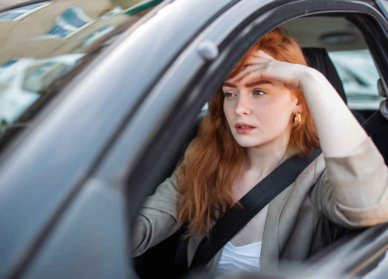 Punkte mit 14. Junge Autofahrerin.