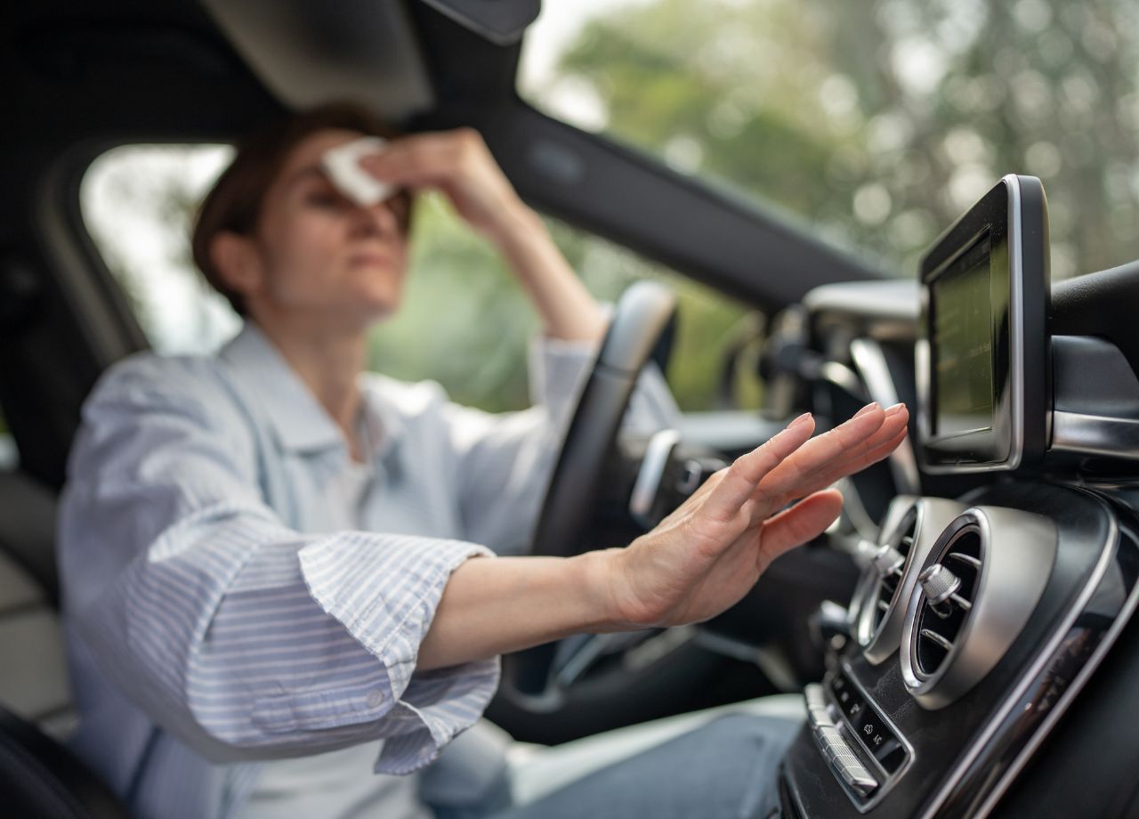 Read more about the article Schwitzt du noch oder klebst du schon? Was Autofahrer zum Schutz vor Sommer­hitze tun können